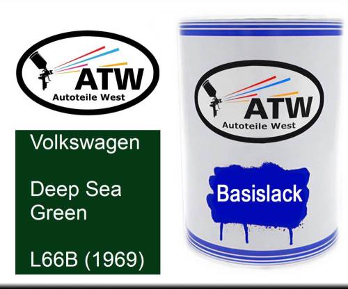 Volkswagen, Deep Sea Green, L66B (1969): 500ml Lackdose, von ATW Autoteile West.